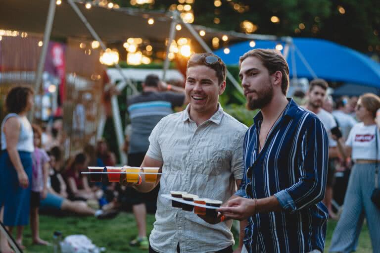 Blokes with Beer Paddles